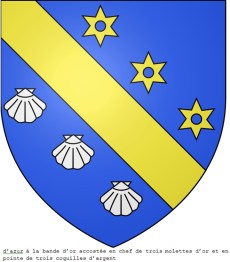 D azur a la bande d or accostee en chef de trois molettes d or